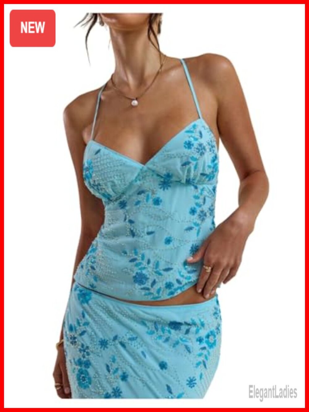 Sparkly Sequin Tie Back Cami Top